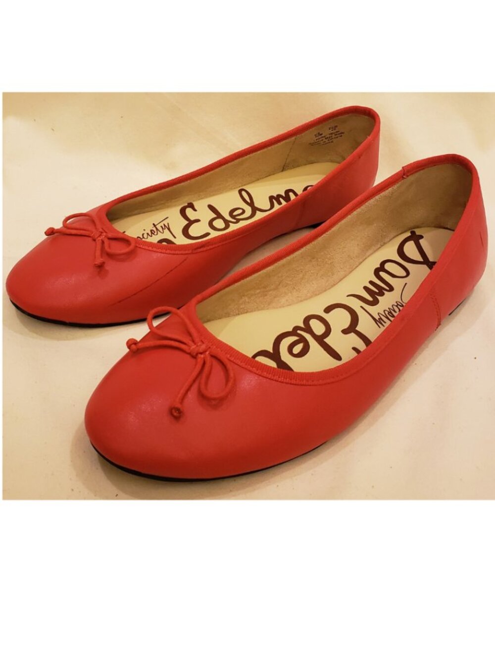 Sam Edelman Flat Comfort Shoes Size-10M Red Arroyo Leather